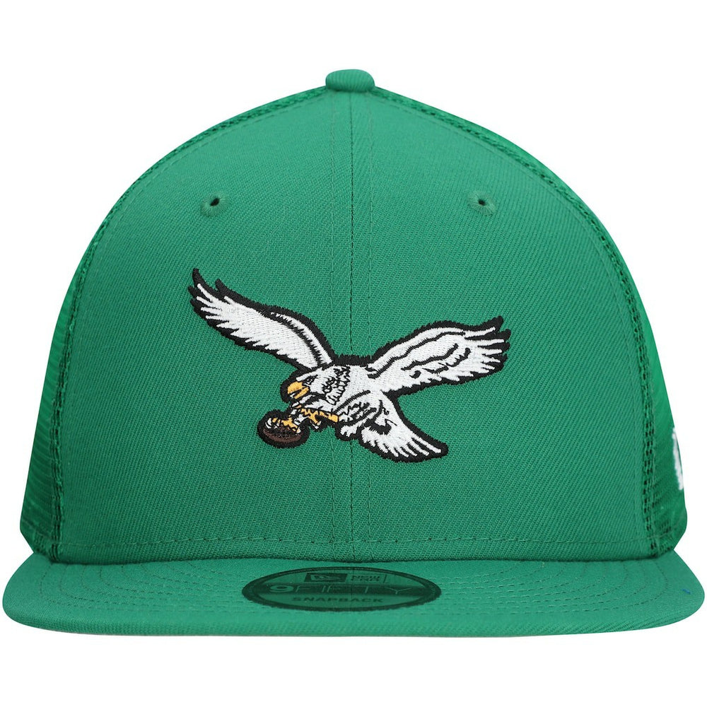 Philadelphia Eagles New Era Throwback Main Trucker 9FIFTY Snapback Hat - Kelly Green - NFL