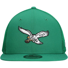 Philadelphia Eagles New Era Throwback Main Trucker 9FIFTY Snapback Hat - Kelly Green - NFL