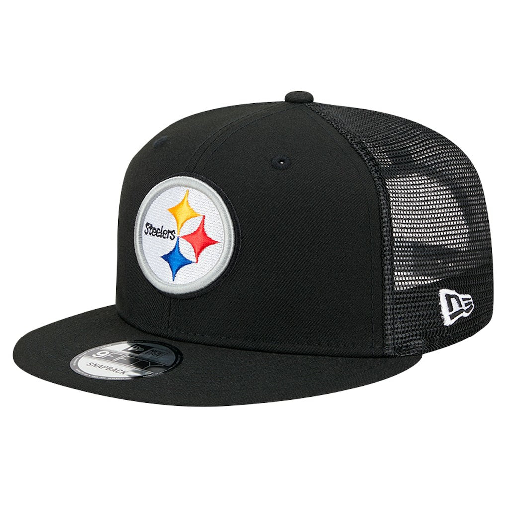 Pittsburgh Steelers New Era Main Trucker 9FIFTY Snapback Hat - Black - NFL