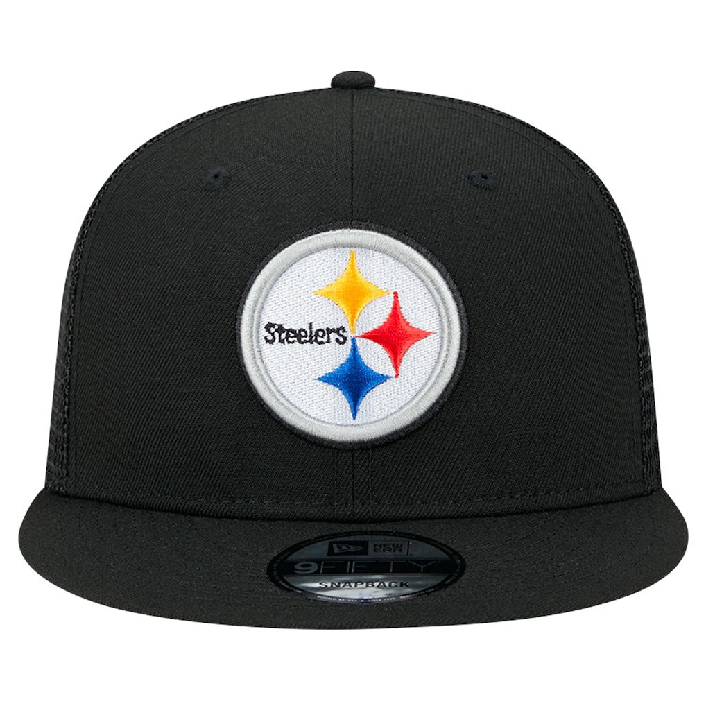Pittsburgh Steelers New Era Main Trucker 9FIFTY Snapback Hat - Black - NFL