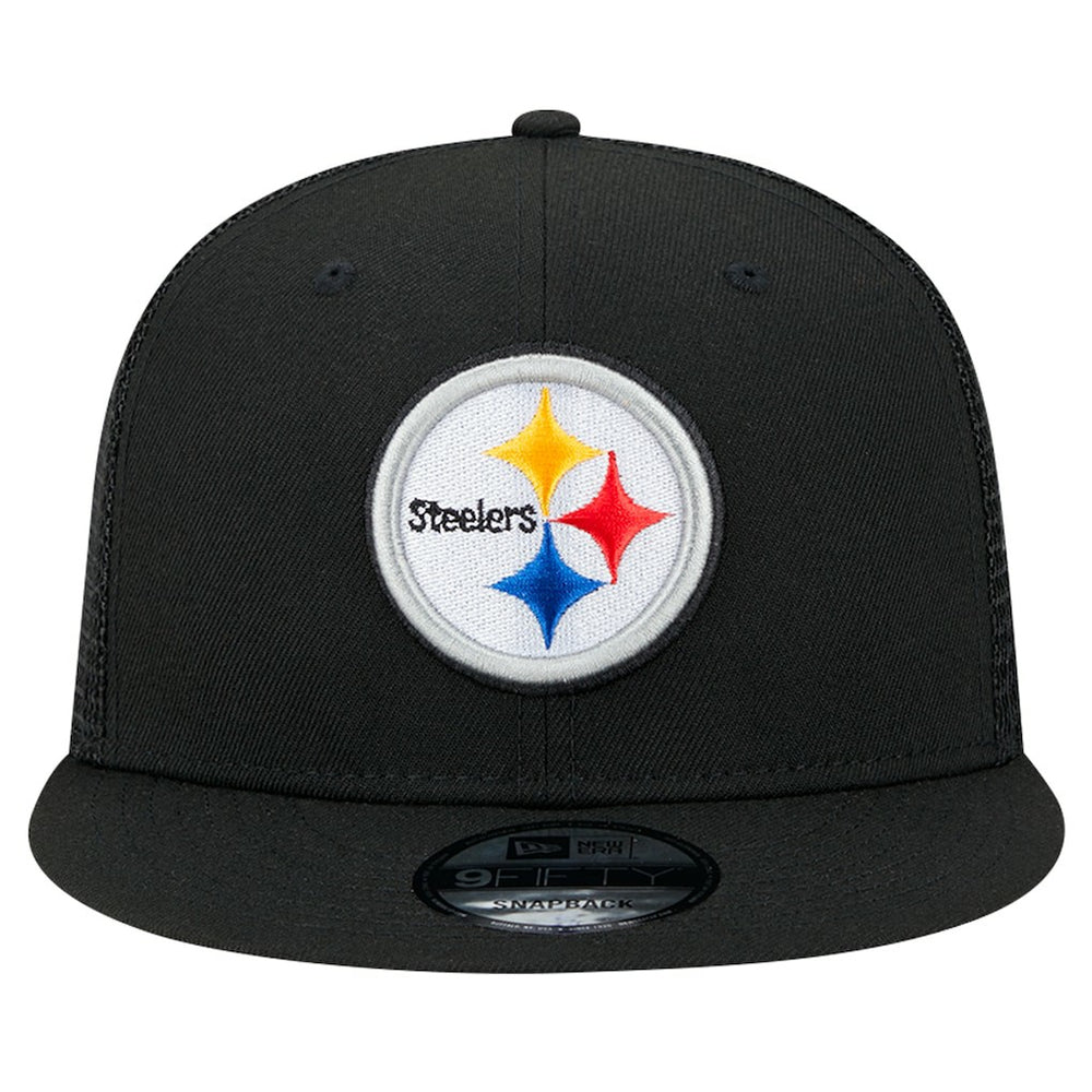 Pittsburgh Steelers New Era Main Trucker 9FIFTY Snapback Hat - Black - NFL
