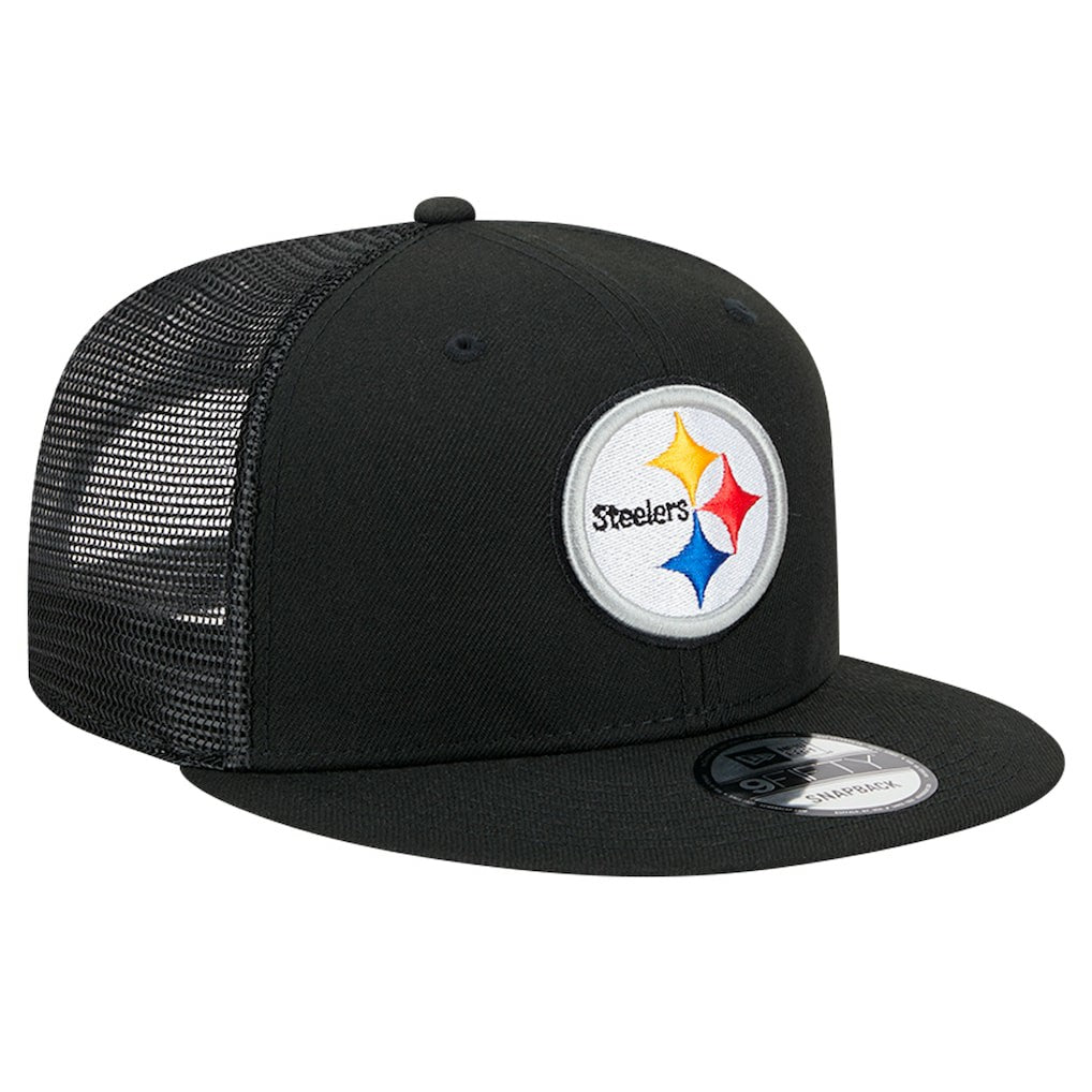 Pittsburgh Steelers New Era Main Trucker 9FIFTY Snapback Hat - Black - NFL