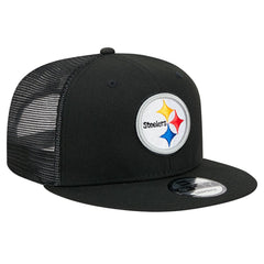 Pittsburgh Steelers New Era Main Trucker 9FIFTY Snapback Hat - Black - NFL