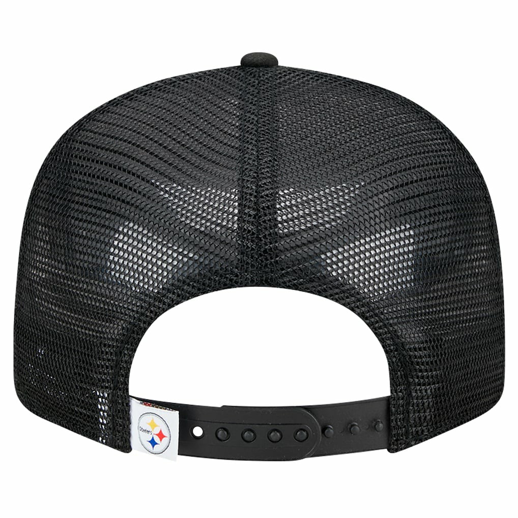 Pittsburgh Steelers New Era Main Trucker 9FIFTY Snapback Hat - Black - NFL