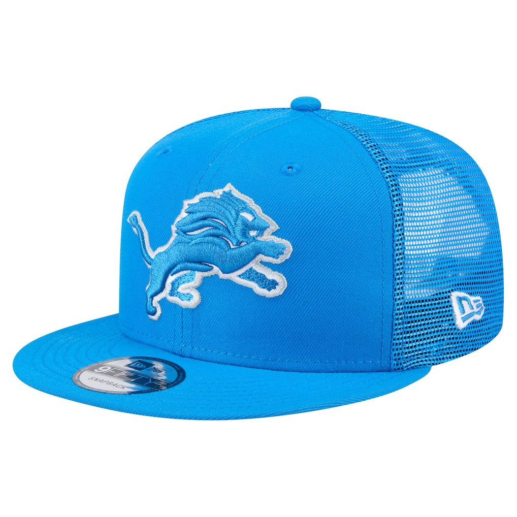 Detroit Lions New Era Main Trucker 9FIFTY Snapback Hat - Blue - NFL
