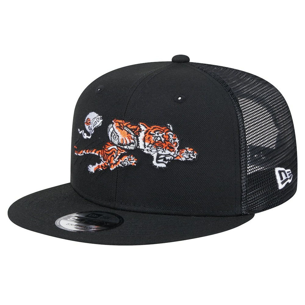 Cincinnati Bengals New Era Throwback Main Trucker 9FIFTY Snapback Hat - Black - NFL