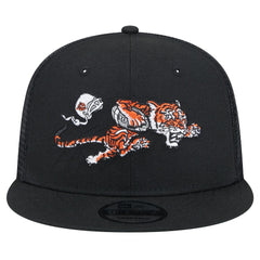 Cincinnati Bengals New Era Throwback Main Trucker 9FIFTY Snapback Hat - Black - NFL