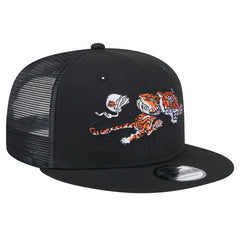 Cincinnati Bengals New Era Throwback Main Trucker 9FIFTY Snapback Hat - Black - NFL