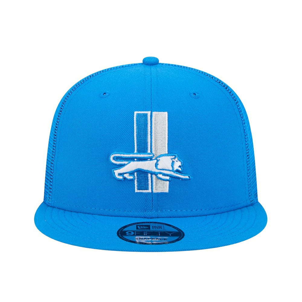 Detroit Lions New Era Throwback Main Trucker 9FIFTY Snapback Hat - Blue - NFL