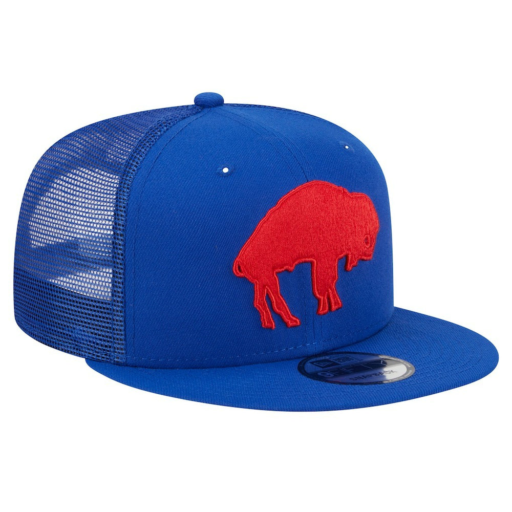 Buffalo Bills New Era Throwback Main Trucker 9FIFTY Snapback Hat - Royal - NFL