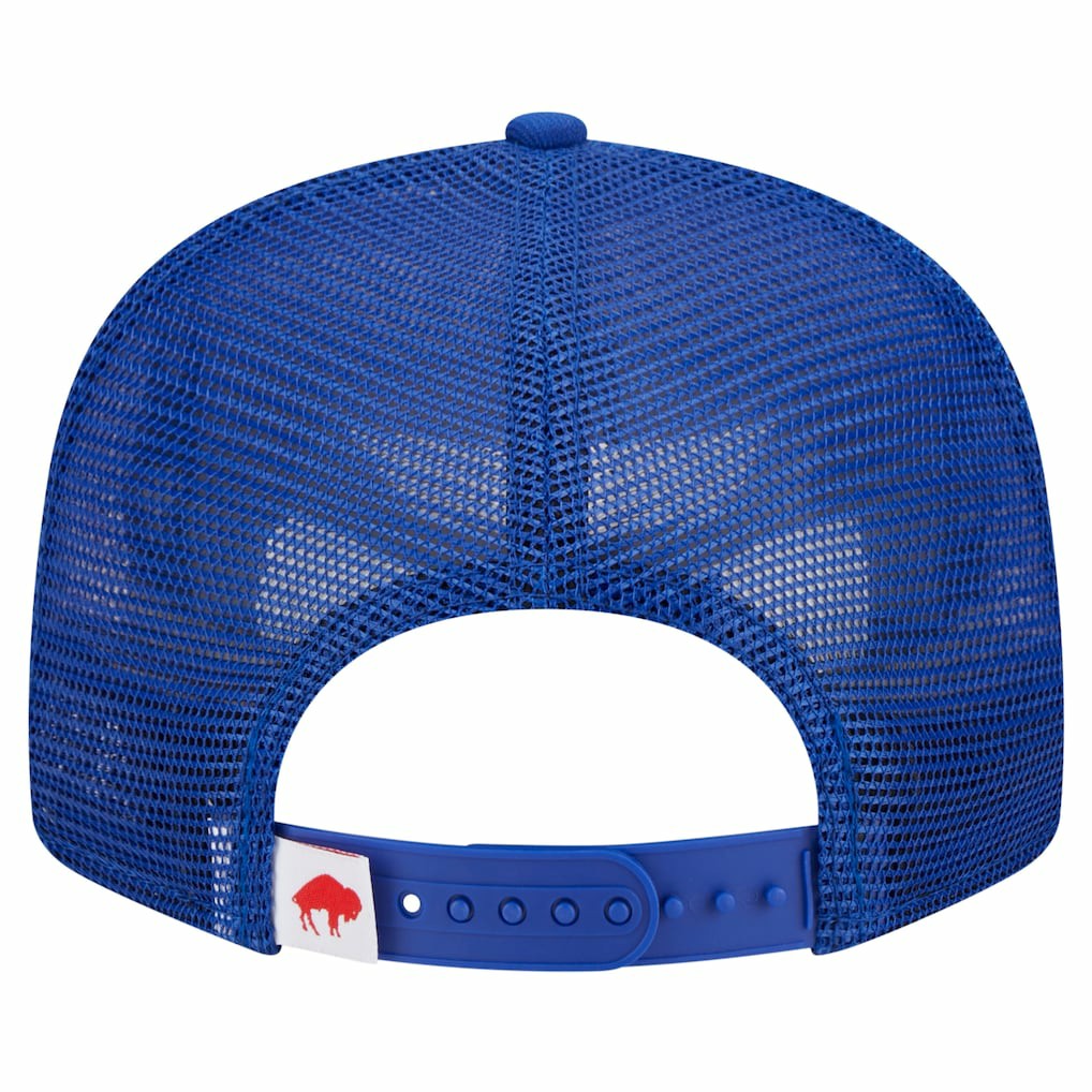 Buffalo Bills New Era Throwback Main Trucker 9FIFTY Snapback Hat - Royal - NFL