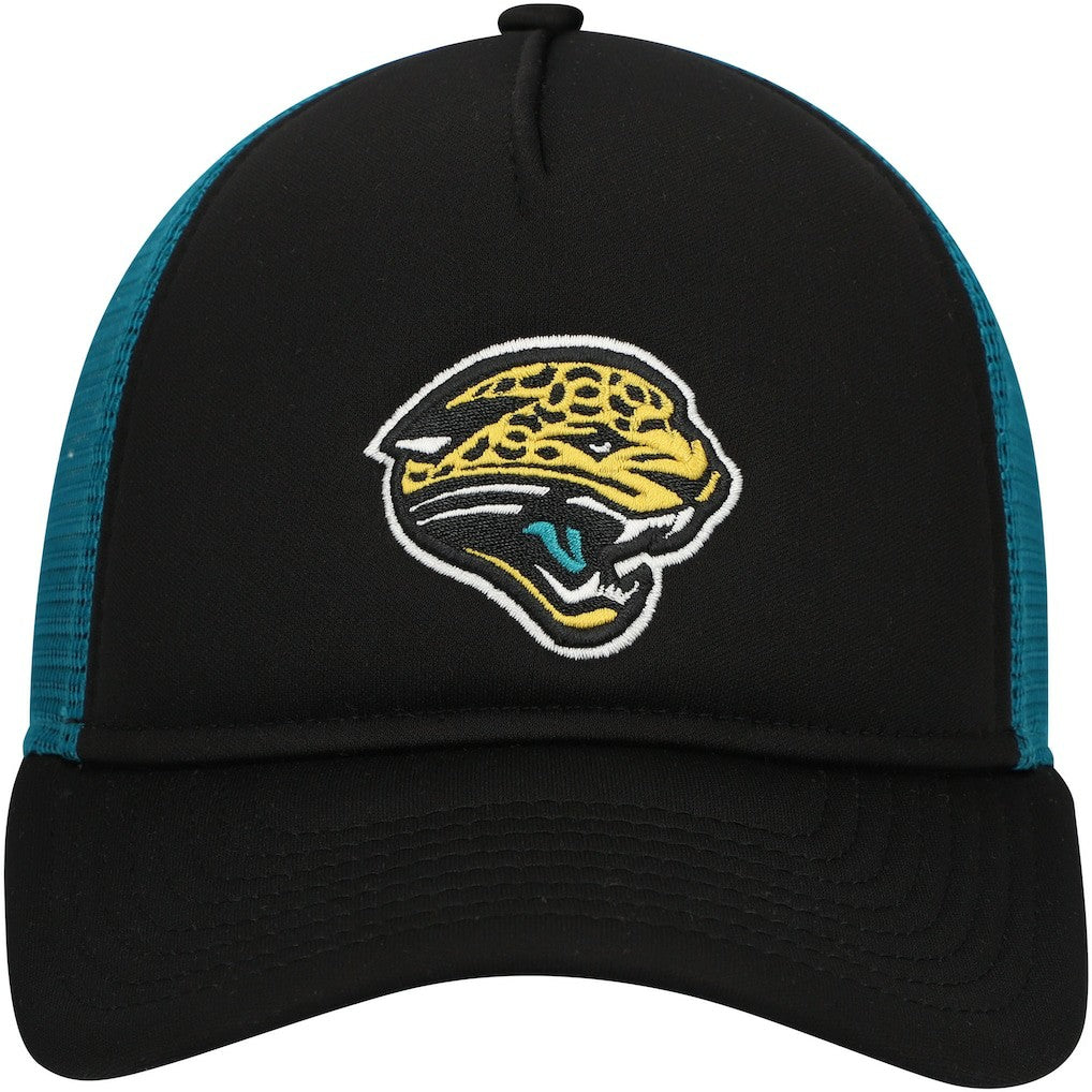 Jacksonville Jaguars New Era Youth A-Frame 9FORTY Trucker Adjustable Hat - Black - NFL
