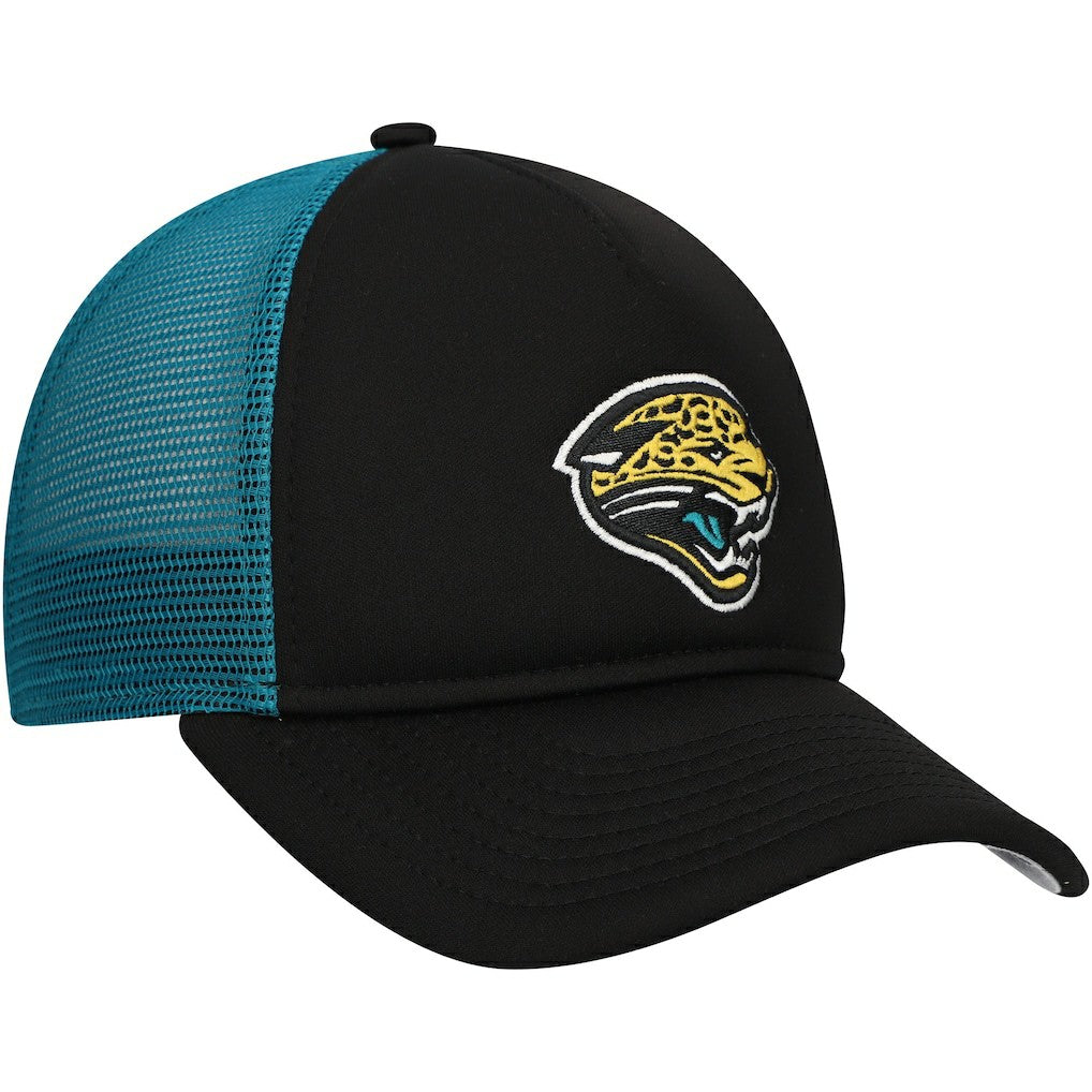 Jacksonville Jaguars New Era Youth A-Frame 9FORTY Trucker Adjustable Hat - Black - NFL