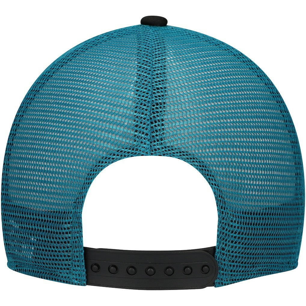 Jacksonville Jaguars New Era Youth A-Frame 9FORTY Trucker Adjustable Hat - Black - NFL