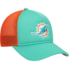 Miami Dolphins New Era Youth A-Frame 9FORTY Trucker Adjustable Hat - Aqua - NFL