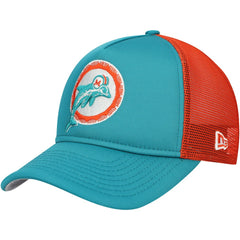 Miami Dolphins New Era Youth A-Frame 9FORTY Trucker Adjustable Hat - Aqua - NFL