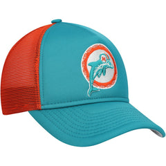 Miami Dolphins New Era Youth A-Frame 9FORTY Trucker Adjustable Hat - Aqua - NFL