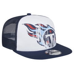Tennessee Titans New Era Youth Distressed 9FIFTY A-Frame Snapback Hat - White/Navy - NFL