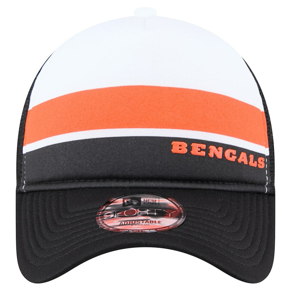 Cincinnati Bengals New Era Youth Sport Night Color Block 9FORTY A-Frame Trucker Adjustable Hat - Black - NFL