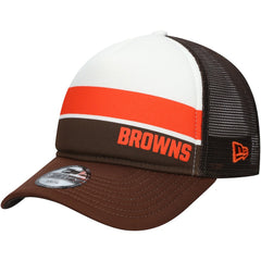Cleveland Browns New Era Youth Sport Night Color Block 9FORTY A-Frame Trucker Adjustable Hat - Brown - NFL