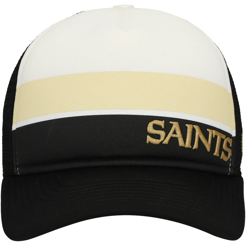 New Orleans Saints New Era Youth Sport Night Color Block 9FORTY A-Frame Trucker Adjustable Hat - Black - NFL
