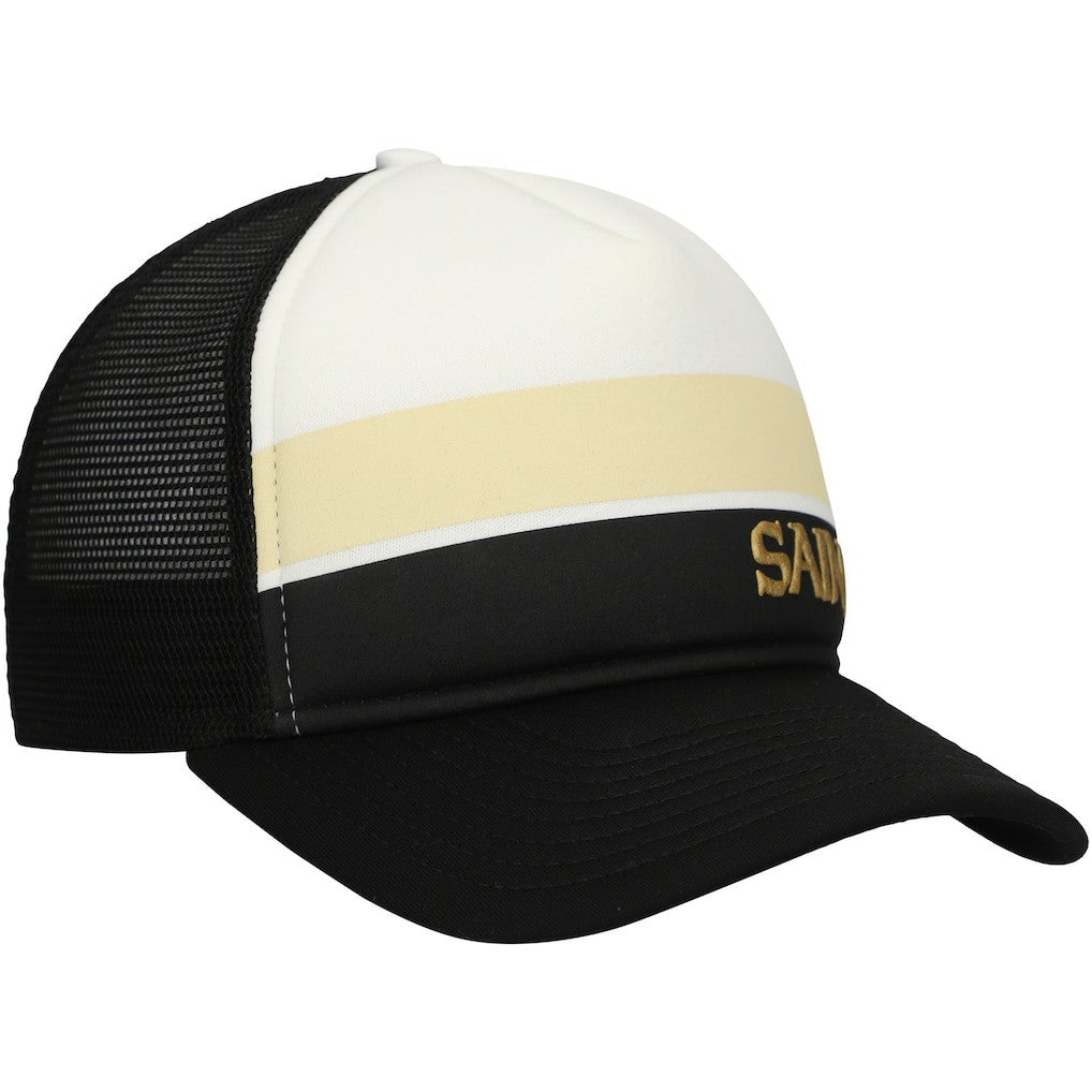 New Orleans Saints New Era Youth Sport Night Color Block 9FORTY A-Frame Trucker Adjustable Hat - Black - NFL