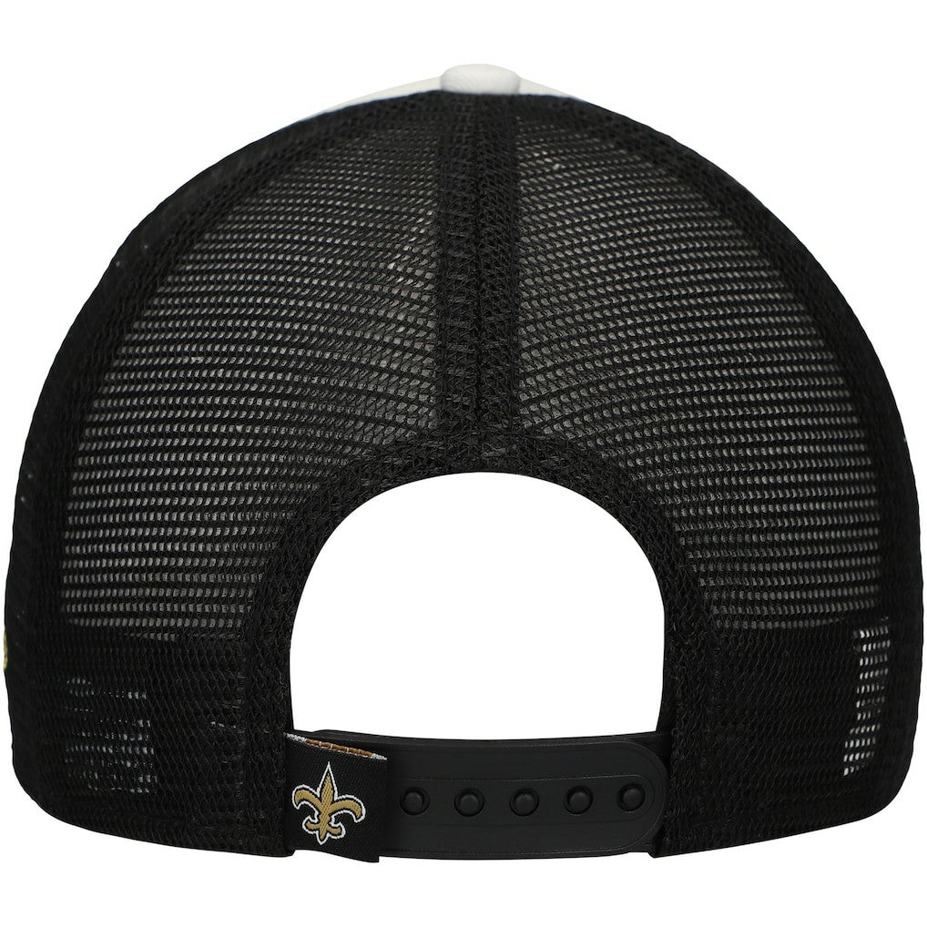 New Orleans Saints New Era Youth Sport Night Color Block 9FORTY A-Frame Trucker Adjustable Hat - Black - NFL