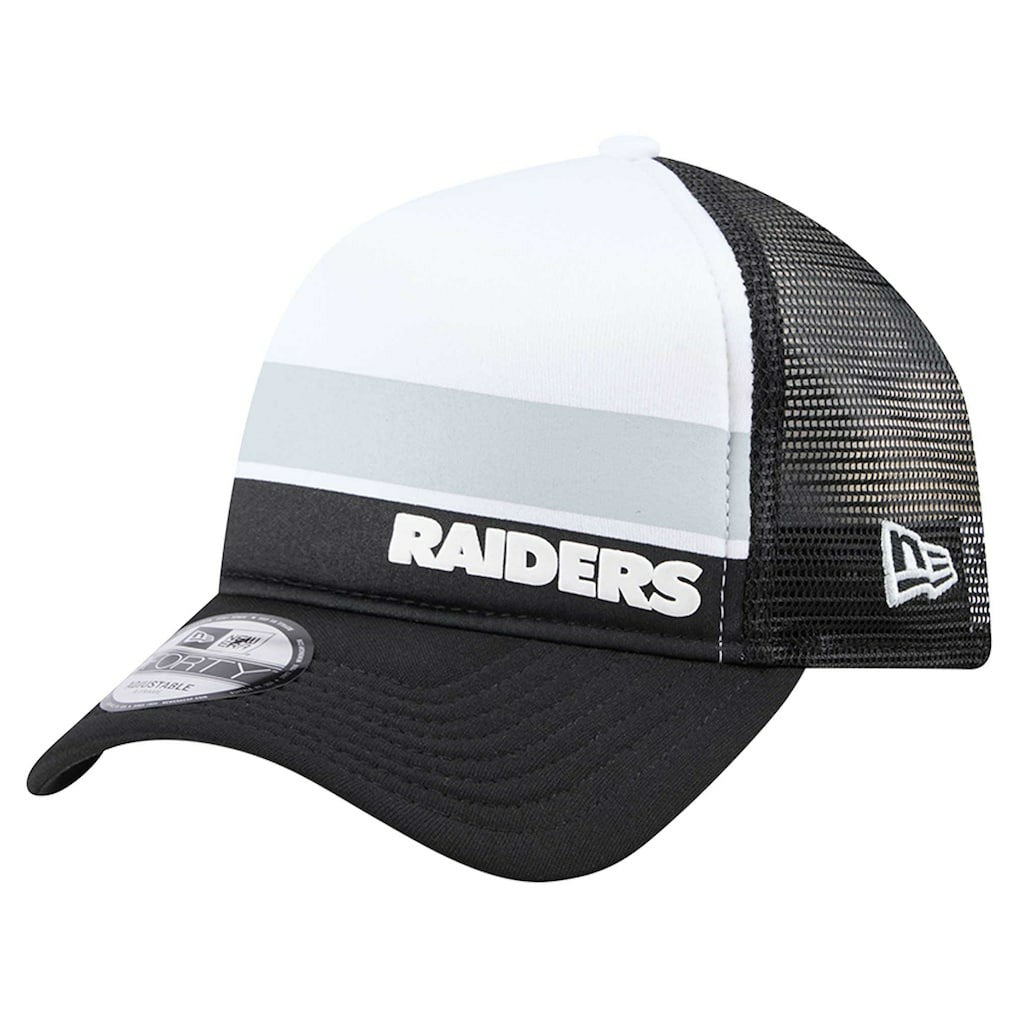 Las Vegas Raiders New Era Youth Sport Night Color Block 9FORTY A-Frame Trucker Adjustable Hat - Black - NFL