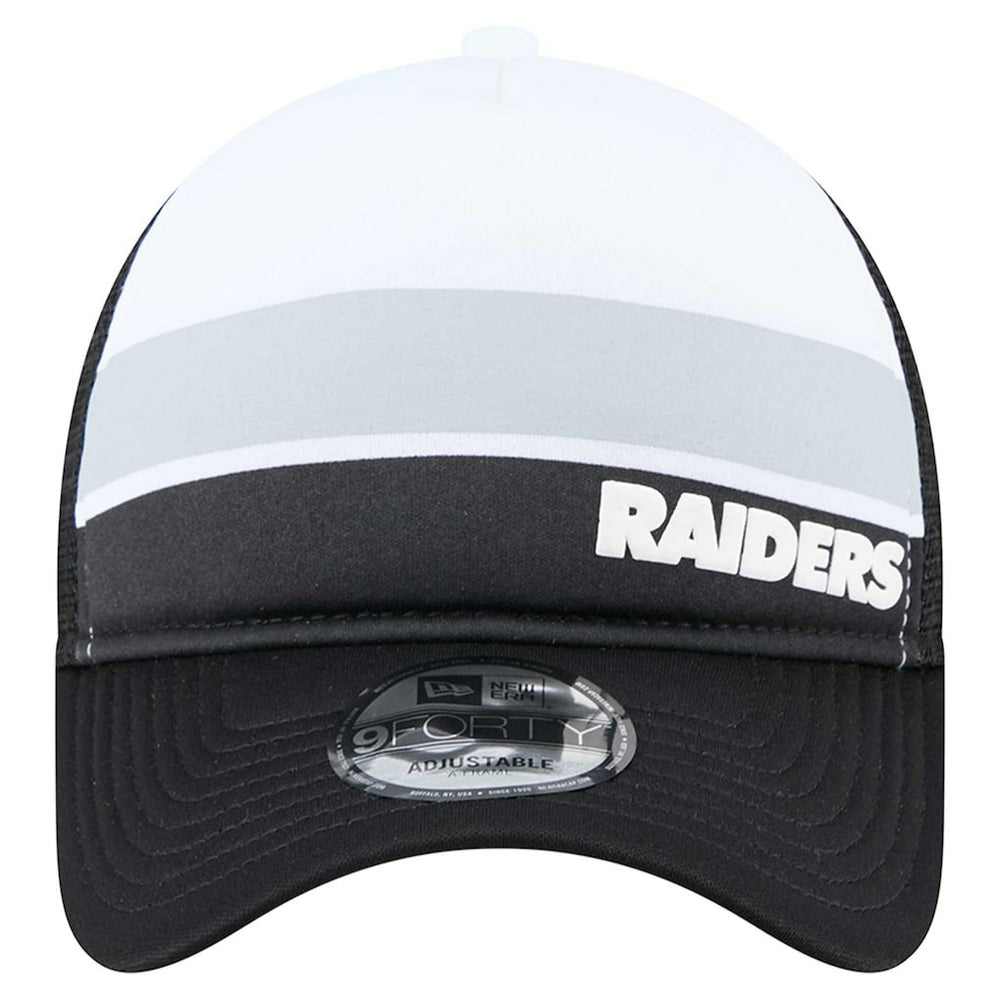 Las Vegas Raiders New Era Youth Sport Night Color Block 9FORTY A-Frame Trucker Adjustable Hat - Black - NFL