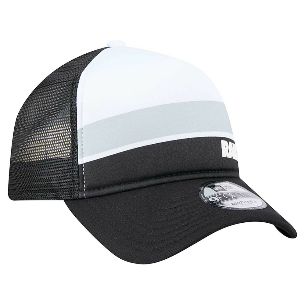 Las Vegas Raiders New Era Youth Sport Night Color Block 9FORTY A-Frame Trucker Adjustable Hat - Black - NFL