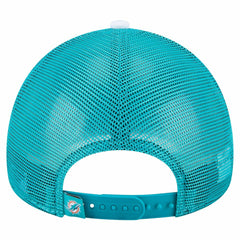 Miami Dolphins New Era Youth Sport Night Color Block 9FORTY A-Frame Trucker Adjustable Hat - Aqua - NFL