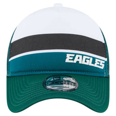 Philadelphia Eagles New Era Youth Sport Night Color Block 9FORTY A-Frame Trucker Adjustable Hat - Midnight Green - NFL