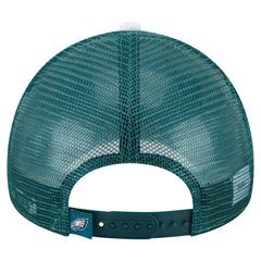 Philadelphia Eagles New Era Youth Sport Night Color Block 9FORTY A-Frame Trucker Adjustable Hat - Midnight Green - NFL