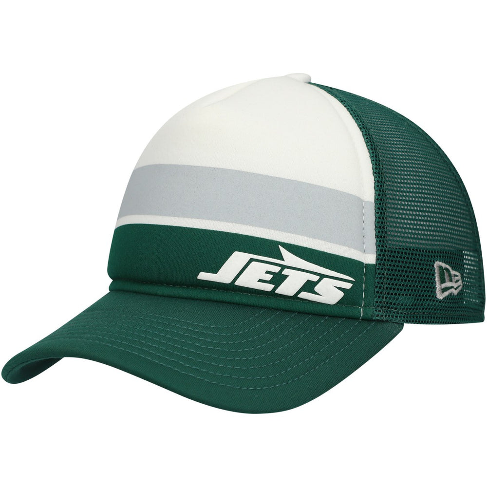New York Jets New Era Youth Sport Night Color Block 9FORTY A-Frame Trucker Adjustable Hat - Green - NFL