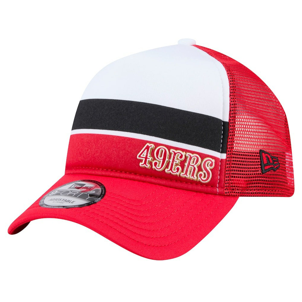 San Francisco 49ers New Era Youth Sport Night Color Block 9FORTY A-Frame Trucker Adjustable Hat - Scarlet - NFL