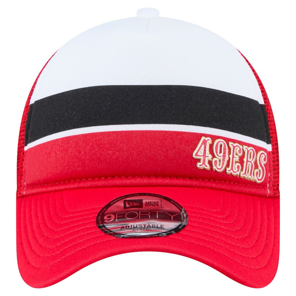 San Francisco 49ers New Era Youth Sport Night Color Block 9FORTY A-Frame Trucker Adjustable Hat - Scarlet - NFL