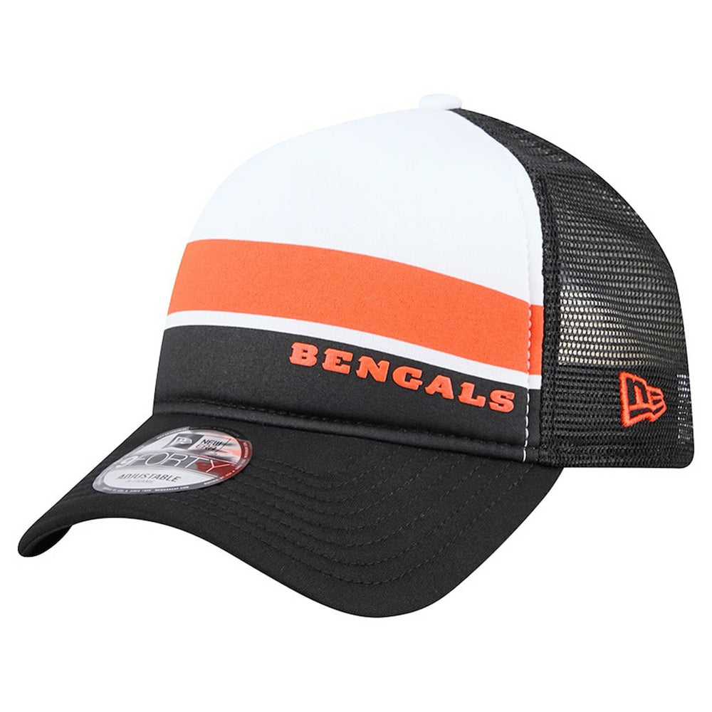 Cincinnati Bengals New Era Preschool Sport Night Color Block 9FORTY A-Frame Trucker Adjustable Hat - Black - NFL