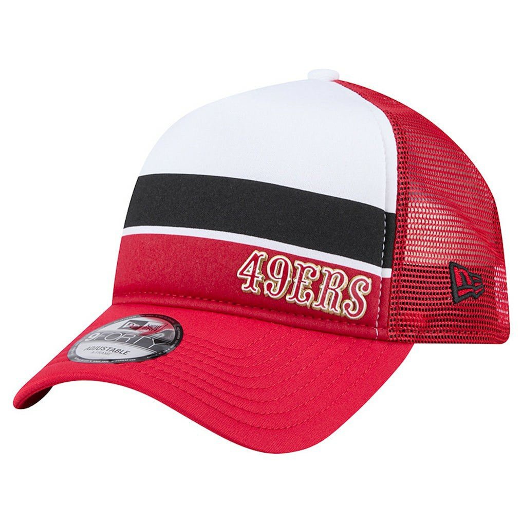 San Francisco 49ers New Era Preschool Sport Night Color Block 9FORTY A-Frame Trucker Adjustable Hat - Scarlet - NFL