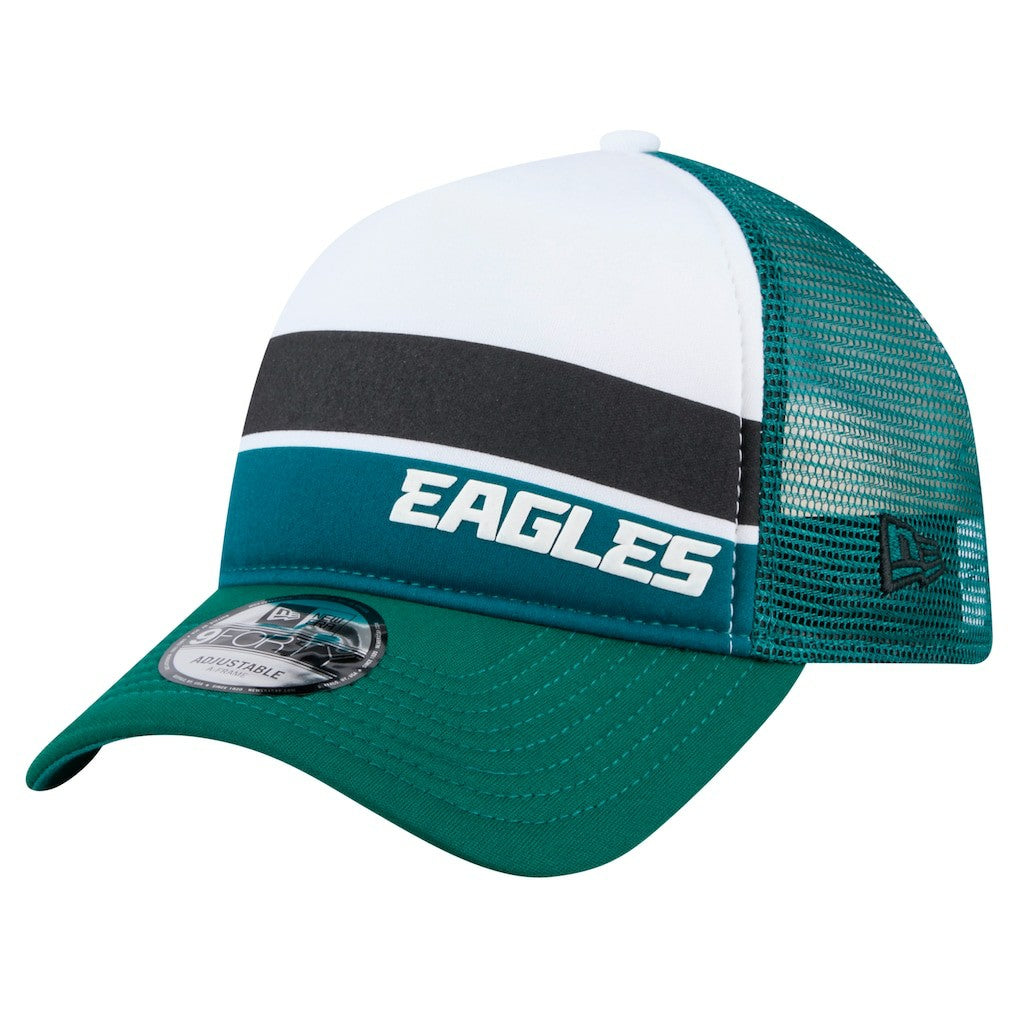 Philadelphia Eagles New Era Preschool Sport Night Color Block 9FORTY A-Frame Trucker Adjustable Hat - Midnight Green - NFL