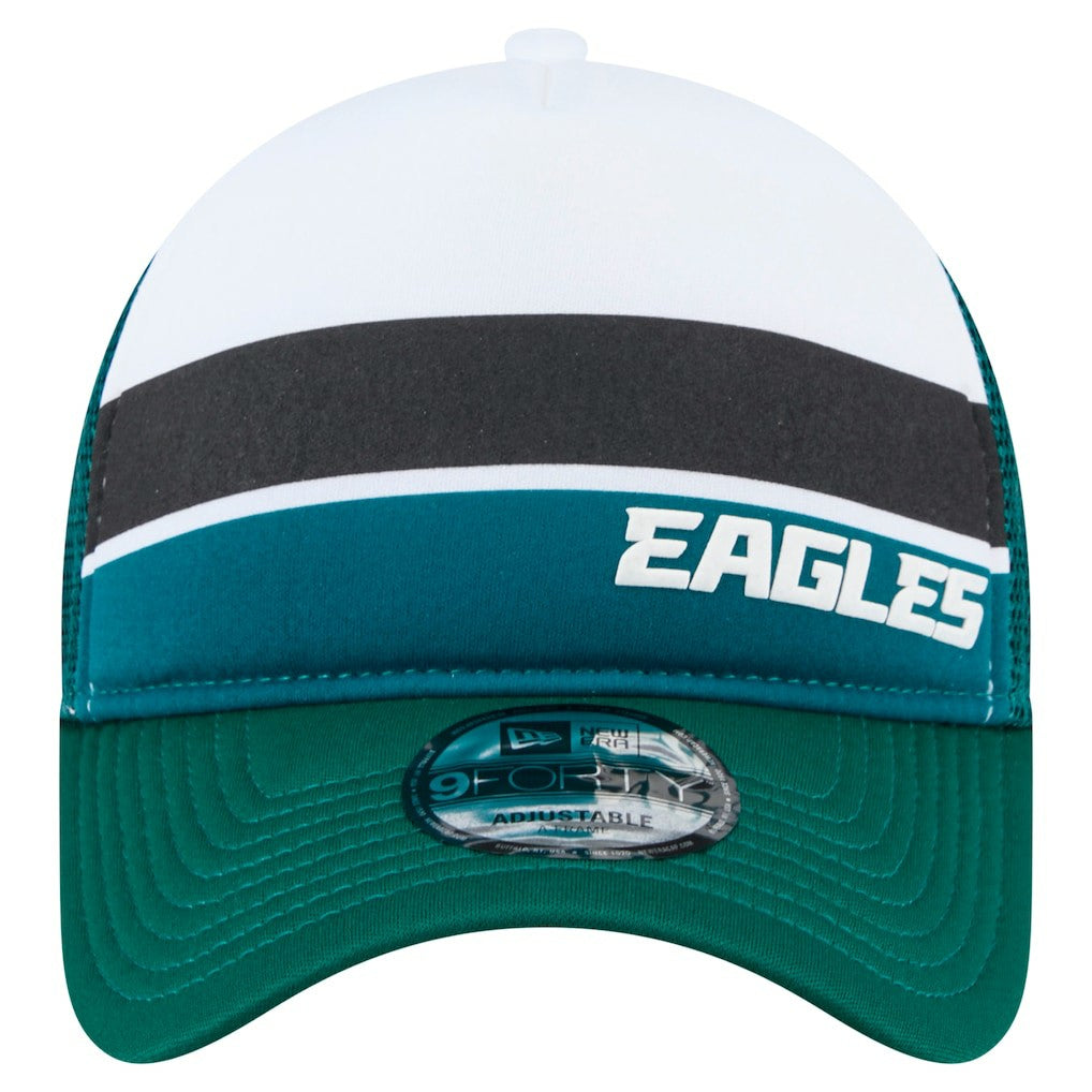 Philadelphia Eagles New Era Preschool Sport Night Color Block 9FORTY A-Frame Trucker Adjustable Hat - Midnight Green - NFL