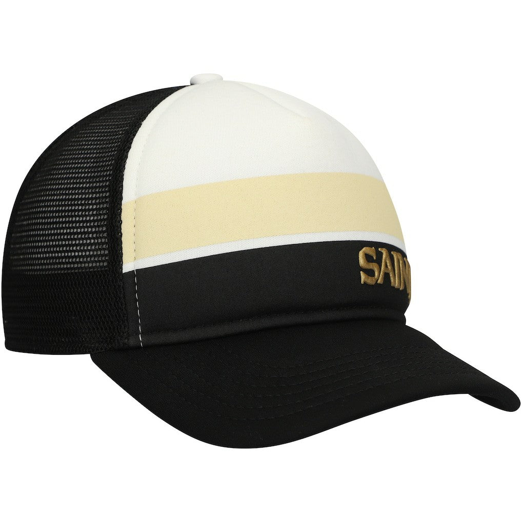 New Orleans Saints New Era Preschool Sport Night Color Block 9FORTY A-Frame Trucker Adjustable Hat - Black - NFL