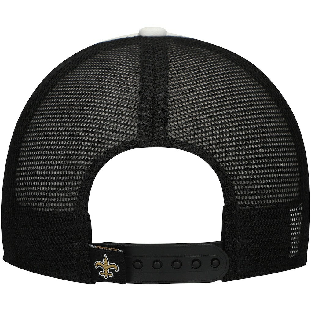New Orleans Saints New Era Preschool Sport Night Color Block 9FORTY A-Frame Trucker Adjustable Hat - Black - NFL