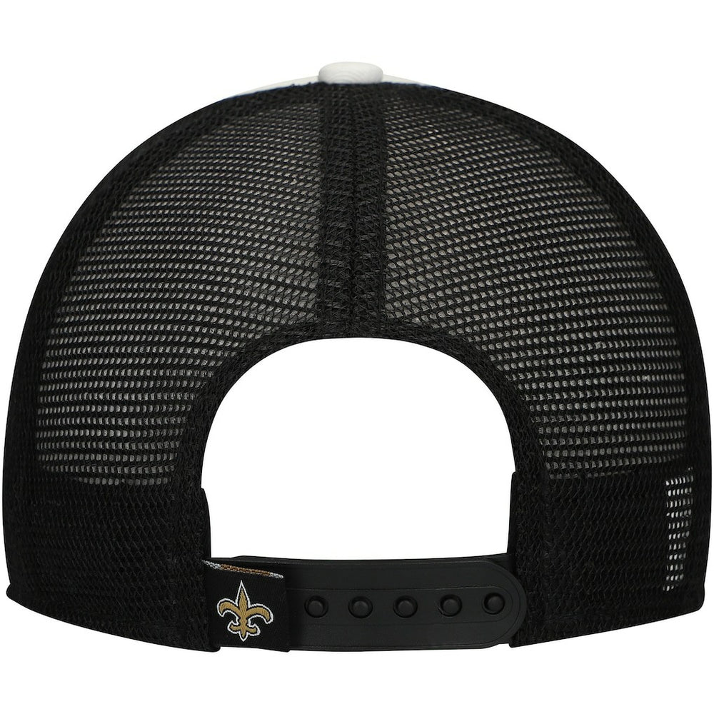 New Orleans Saints New Era Preschool Sport Night Color Block 9FORTY A-Frame Trucker Adjustable Hat - Black - NFL