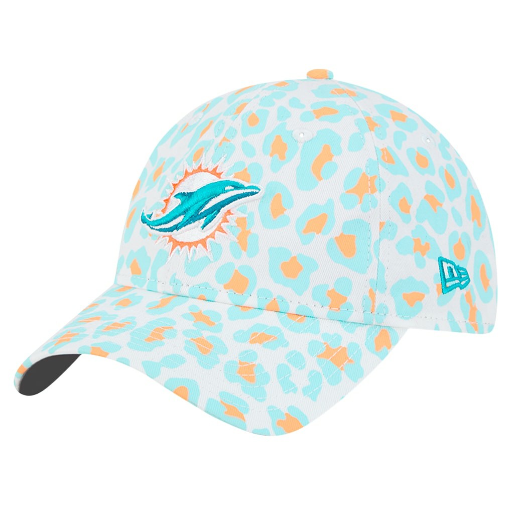 Miami Dolphins New Era Preschool Active Leopard 9TWENTY Adjustable Hat - White - NFL