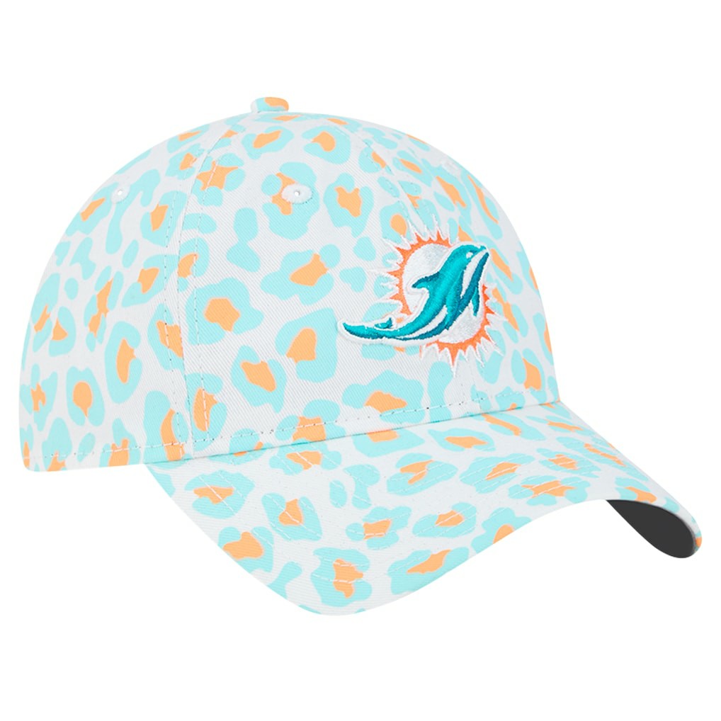 Miami Dolphins New Era Preschool Active Leopard 9TWENTY Adjustable Hat - White - NFL