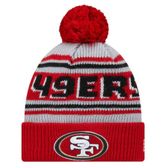 San Francisco 49ers New Era Youth Main Cuffed Knit Hat with Pom - Scarlet - NFL