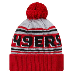 San Francisco 49ers New Era Youth Main Cuffed Knit Hat with Pom - Scarlet - NFL