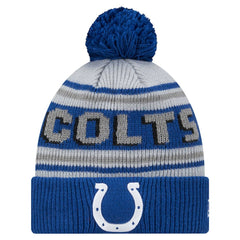 Indianapolis Colts New Era Youth Main Cuffed Knit Hat with Pom - Royal - NFL