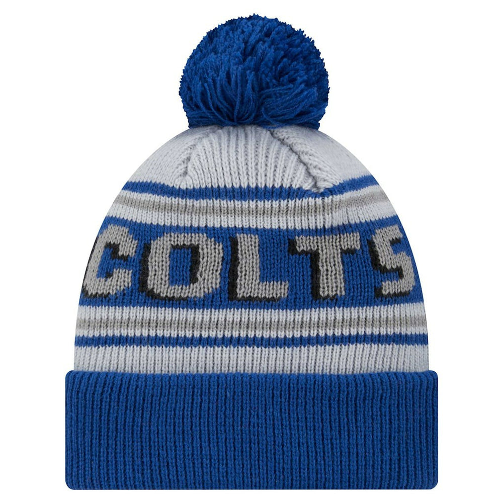 Indianapolis Colts New Era Youth Main Cuffed Knit Hat with Pom - Royal - NFL
