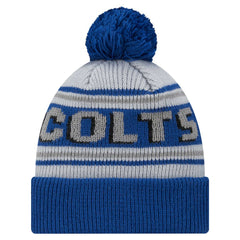Indianapolis Colts New Era Youth Main Cuffed Knit Hat with Pom - Royal - NFL